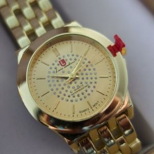 Watch Set Women Men Gold Color Quartz New